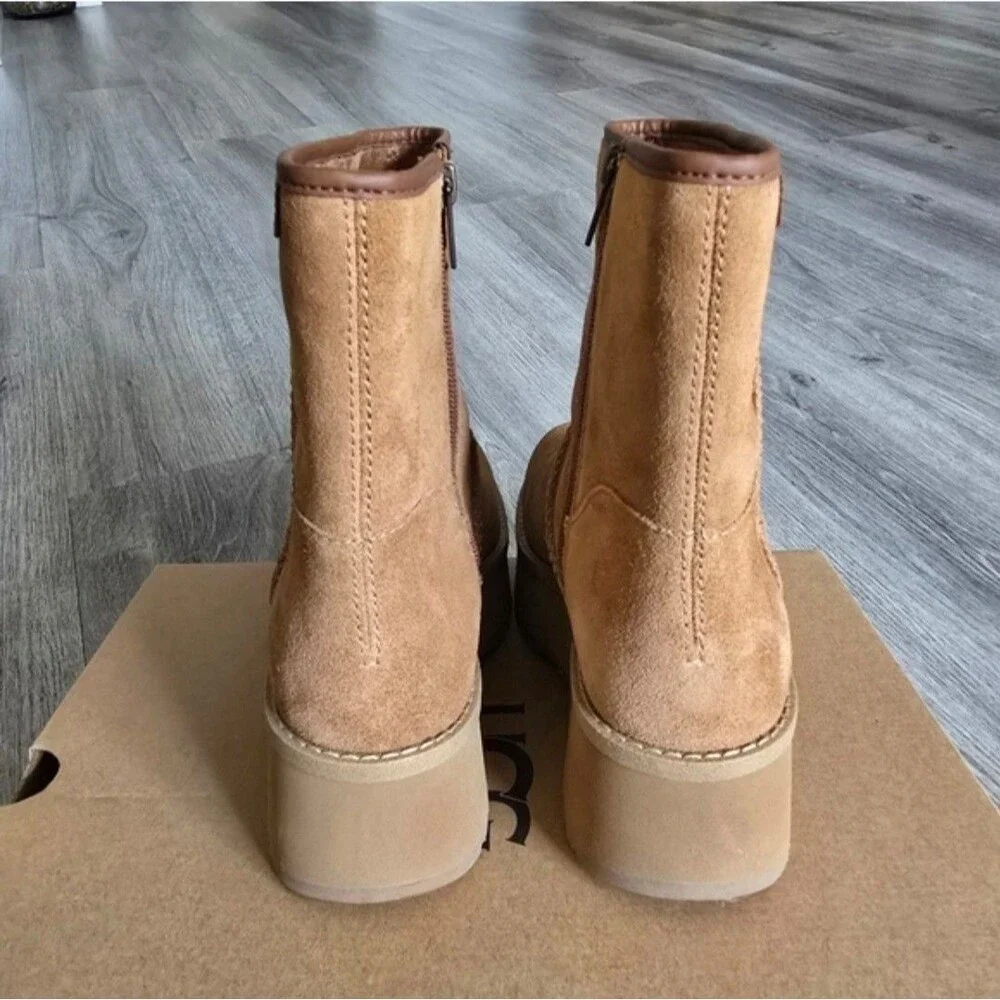 UGG Chestnut CITYFUNC MID Boots US 6 Platform Side Zip Waterproof Outdoor